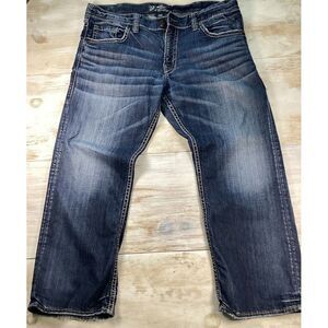 Silver Jeans Men's 40x30 (38x30) Blue Zac Straight Relaxed Medium Wash Denim